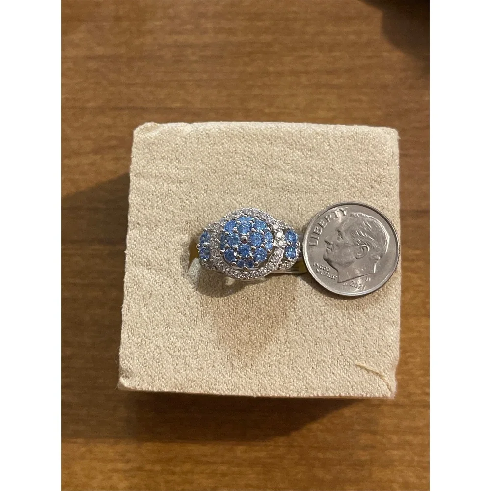 JTV Bella Luce 9.25 Sterling Silver Neon Apatite‎ CZ Ring Sz 6